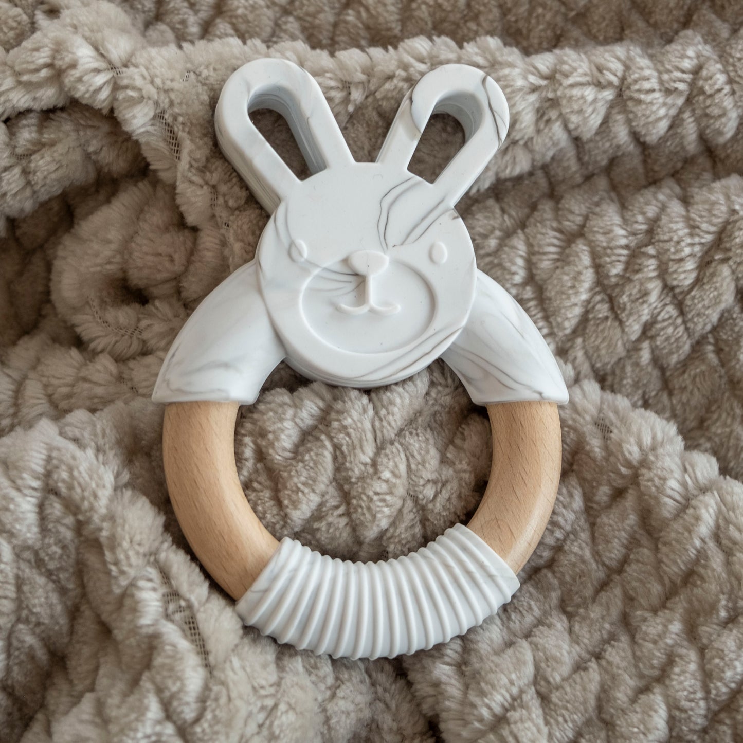 Silicone + Wood Bunny Teether