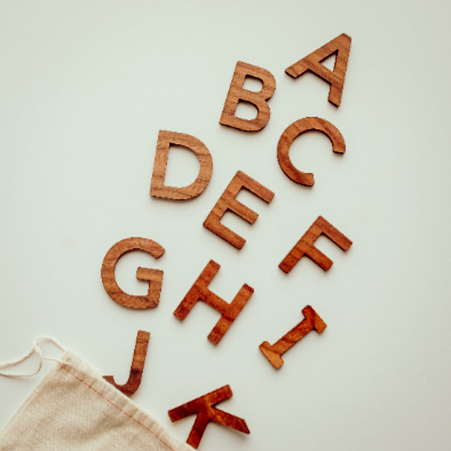 Wooden Uppercase Alphabet Set • Movable Alphabet Set Walnut